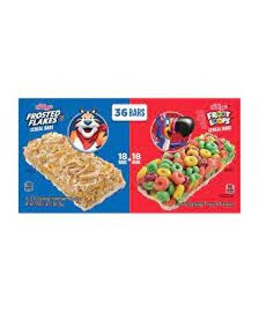 KELLOGGS CEREAL TREAT BARS 18 FROSTED FLAKES 18 FROOT LOOPS 36 CT.