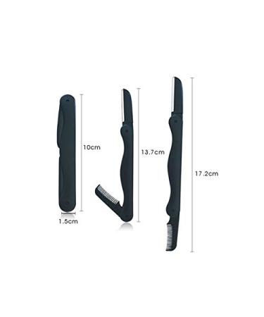 Griwiuiowe Folding ABS Eyebrow Knife & Comb - Precision Razor for Men & Women | International Shipping - Buy Online on GoSupps.com