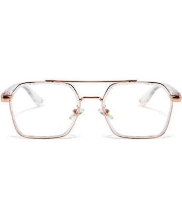 Zhuyiqz Classic Aviator Anti-Blue Light Reading Glasses - Glare-Free Computer Glasses for Women & Men in Rose Color (+0.00) - Buy Online on GoSupps.com