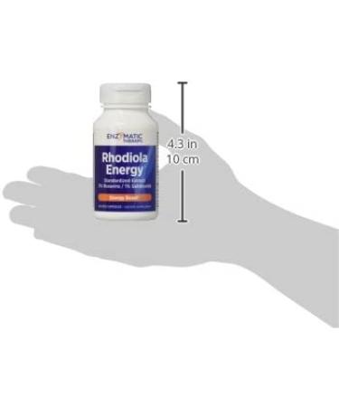 Rhodiola Energy 205 mg - 40 Vegan Capsules | Enzymatic Therapy for Stress & Vitality - Buy Online on GoSupps.com