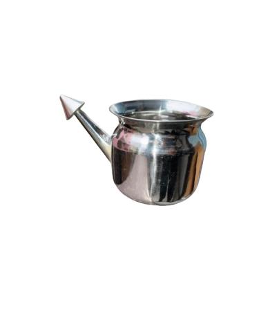 Buy 304 Grade Stainless Steel Ayurvedic Jal Neti Pot | Sinus Congestion Relief & Nasal Cleansing | 500mL with Rubber Neti & Eye Wash Cup - International Shipping Available - Buy Online on GoSupps.com