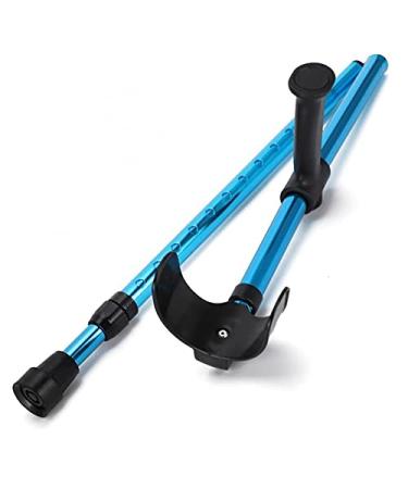 Forearm Crutch Portable Folding Walking Crutch for Adult Adjustable Telescopic Underarm Cane Crutch for Seniors Disabled Elderly Blue powerfully