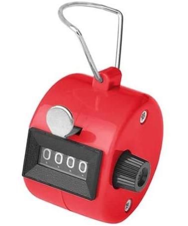 White Deer Hand Tally Counter 4 Digit Number Dual Clicker Golf Handy Convenient Red
