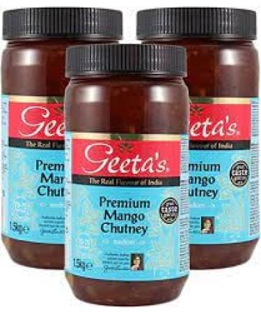Geeta's Mango Chutney - 1.5kg (Pack of 3) | Authentic Indian Recipe | Sweet and Tangy Fusion | Preservative-Free | Reimagined Tradition | Versatile Culinary Companion