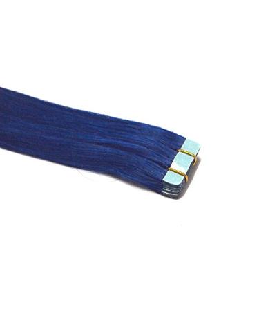 Tape In/On 100% Human Hair Remy Hair Extensions Hair Extension 2.5g / Weft (50cm - 10 Wefts - #Blue)