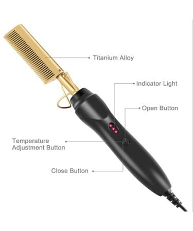 Hot Comb Hair Straightener - Electric Folding Heat Pressing Comb for Wet & Dry Wigs | Upgrade Multifunctional Copper Brush - Buy Online on GoSupps.com