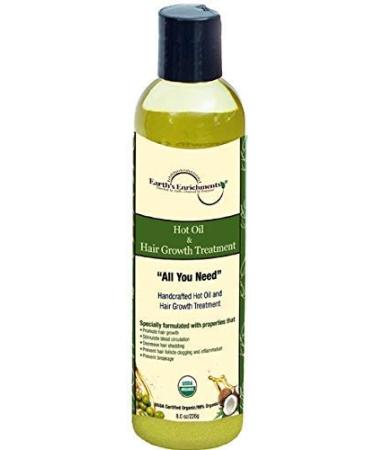 Earth's Enrichments Organic Hot Oil Treatment  Hair Oil for Hair Growth - Infused with Lavender  Sweet Orange and Rosemary Essential Oil  8oz