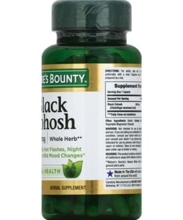 Natures Bounty Black Cohosh 540mg Capsules - 100 Count - Buy Online on GoSupps.com