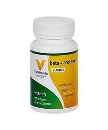 The Vitamin Shoppe Beta-Carotene 2 500IU (Vitamin A) Antioxidant Support for Vision & Immune Health (100 Softgels)