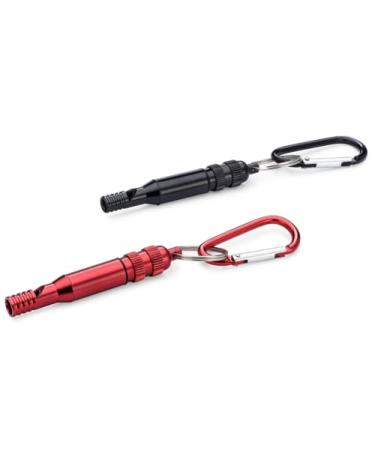 Safety Survival Aluminum Whistle  Emergency Running Loud Whistles with Carabiner (2 Pack) - Extra Loud - Perfect for Hiking, Boating, Camping, Hunting, Biking & More  U.S. Veteran Owned Company