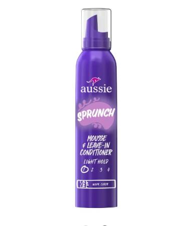 A ussie Sprunch Mousse & Leave-in Conditioner for Curly & Wavy Hair Unisex 6 oz Blue