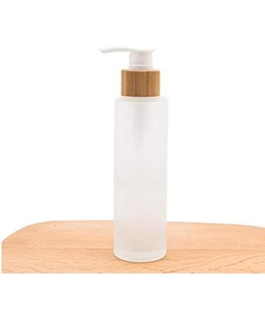 1PCS 120ml/4oz Frosted Glass Pump Bottles Empty Refillable Press Pump Bottle with Bamboo Pump Head Toiletries Storage Containers for Shampoo Essential Oils Shower Gel Hand Wash Lotion Dispenser - Buy Online on GoSupps.com