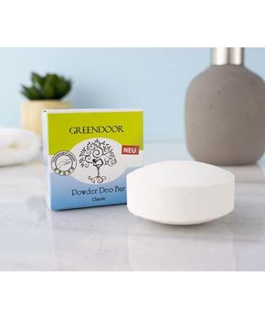  GREENDOOR GREENDOOR Powder Deodorant Bar classic at a trial price 60 g stick vegan with organic babassu natural deodorant without plastic/aluminum mild unisex fragrance for men and women - Buy Online on GoSupps.com