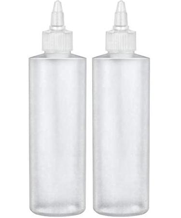 BRIGHTFROM Twist Top Applicator Bottles, Squeeze 8 OZ Empty Plastic Bottles, Refillable, Open/Close Nozzle - Hair Coloring/Multi Purpose (Pack of 2)