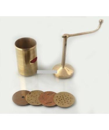 Export Quality Brass Kitchen Press Bhujia Maker Sev Sancha Gathiya with Set of 4 Jali Designs Different Design Heavy Quality - Buy Online on GoSupps.com