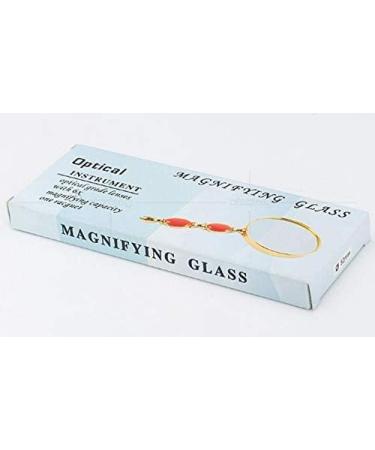 Handheld Glass Double Jade Handle Gold Full Metal Frame Enlargement Mirror Good Times - Buy Online on GoSupps.com