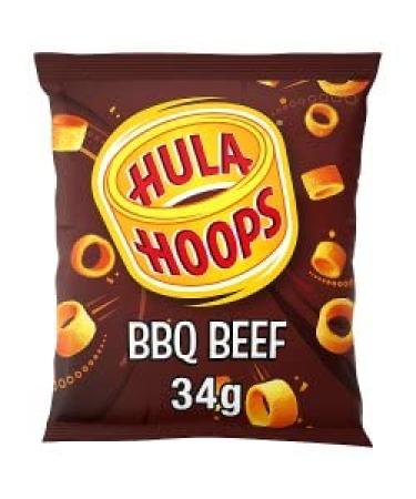 BBL Bada Business Limited Hula Hoops BBQ Beef 32 X 34G Potato Rings Full Box 32.0 count