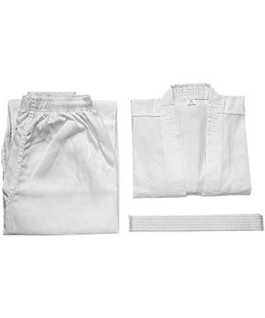 NAMAZU Lightweight Karate Gi for Kids and Adults - White | Student Uniform with Belt for Martial Arts Training - Size 4 Adult (5'7-5'9 / 140-170lbs) - Buy Online on GoSupps.com
