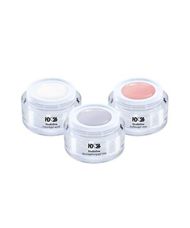 Studioline - French Nails Gel Set - Builder Gel Pink + French Gel White - Made in Germany (3 x 5ml)