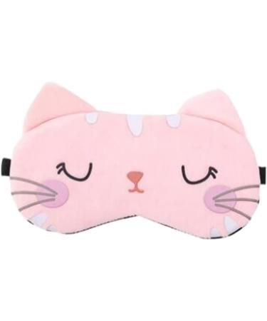 Cute Travel Cat Sleep Eye Mask - 2 Pack Soft Animal Cartoon Blindfold for Women Girls Kids - Pink Grey - Buy Online on GoSupps.com
