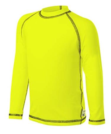 UZZI Kids UPF 50+ Loose Cut Long Sleeve Rashguard Swim T-Shirt 6-7 Years Ls Neon Yellow