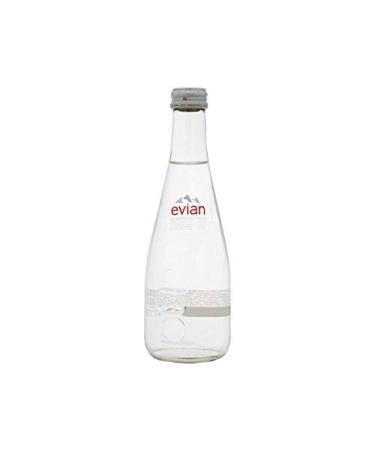 Evian (Non-Sparkling) Natural Spring Water 11.1 Fl Oz (20 Glass Bottles) - 4 pack .4 pack - 11.1 Fl Oz