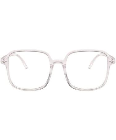 Ltsrll Oversized Anti-Blue Light Reading Glasses | Unbreakable Square Design | +0.00 Transparent Computer Glasses for Eye Comfort - Buy Online on GoSupps.com