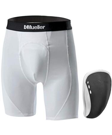 Mueller Adult Flex Shield with Support Shorts White Medium