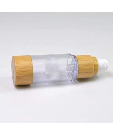 VASANA 2PCS Airless Pump Bottles Empty Refillable Plastic Vacuum Emulsion Bottle Lotion Dispenser Cosmetics Vials Containers With Bamboo Pump Head For Cream Essential Oils Liquid Cleanser Shower Gel 30ml/1oz - Buy Online on GoSupps.com