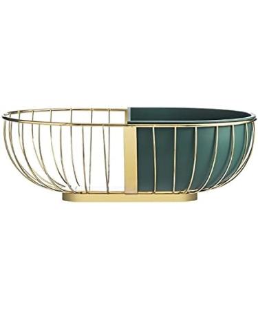 Fruit Bowl Wrought Iron Fruit Basket Metal Wire Hollow Out Drain Bowl Snacks Storage Dish Stand for Living Room Kitchen Fruit Plate (Color : Green) (Green) - Buy Online on GoSupps.com