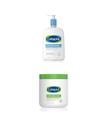Cetaphil Face Wash Hydrating Gentle Skin Cleanser for Dry to Normal Sensitive Skin Fragrance Free 20 Oz Body Moisturizer Hydrating Moisturizing Cream for Dry to Very Dry Skin 20 Oz