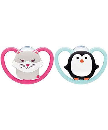 Nuk Space Baby Pacifier 6-18 Months | BPA-Free Silicone | Extra Ventilation | 2-Pack in Various Colors - Buy Online on GoSupps.com