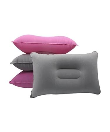 Inflatable Camping Travel Pillows for Camping and Travel (Pink, Grey, 4 Pack)