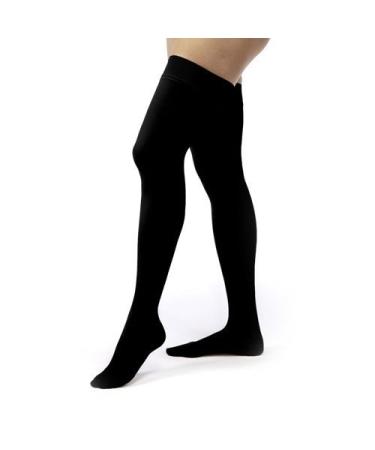 JOBST Relief Compression Stockings 20-30 mmHg Thigh High Silicone Dot Band Closed Toe Black Medium Medium (1 Pair) Black