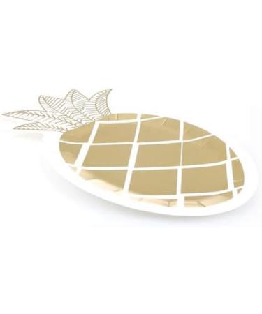 LHKJ 8 Pcs Gold Foil Pineapple Party Plates Disposable Tableware Set Paper Plates for Hawaiian Luau Party Supplies Pineapple Paper Plates for Birthday Wedding Party - Buy Online on GoSupps.com