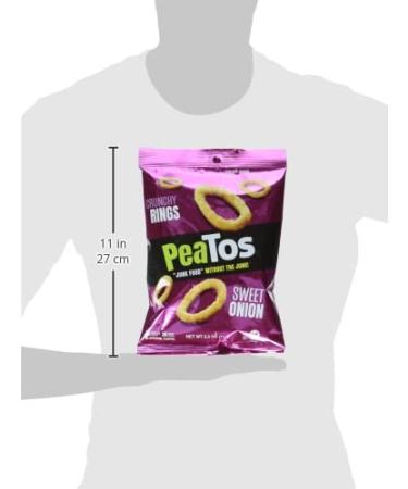 PeaTos Crunchy Rings Sweet Onion Snack Packs - 4g Protein, 3g Fiber, Gluten Free - 2.5oz, 4 Count - Buy Online on GoSupps.com