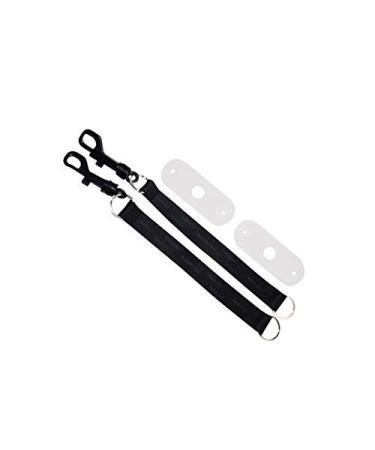 chubuddy Chewy Holders Set of 2 in Black - 2 Black Tether-Bracelets & 2 Natural Straps