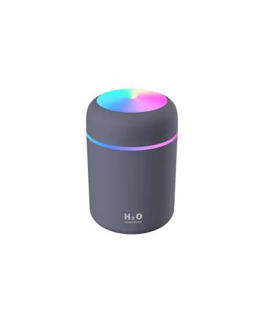 Car humidifier gray 300ml portable mini humidifier with night light bedroom cold fog air humidifier essential oil diffuser (grey) (grey)