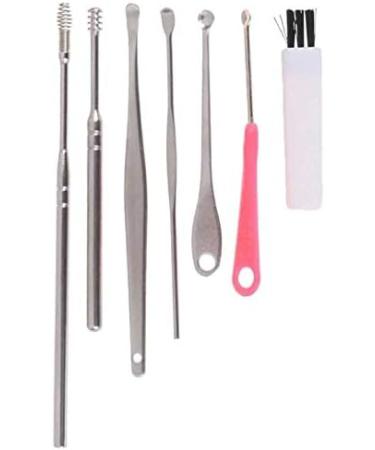 SEASD 7Pcs Stainless Steel Ear Wax Pick Set - Earpick Wax Remover Curette Spoon for Ear Cleaning - Buy Online on GoSupps.com