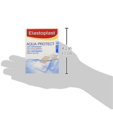 Elastoplast Aqua Protect Waterproof Adhesive Bandages | 40 Strips Transparent | 100% Waterproof | Extra Strong Adhesion | Ideal for washing showering bathing and swimming | Non-stick Wound Pad - Buy Online on GoSupps.com