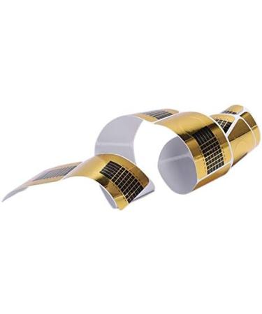 Lizusidtsy 100 x Golden Nail Art Tips Extension Forms Guide French DIY Tool Acrylic UV Gel - Buy Online on GoSupps.com