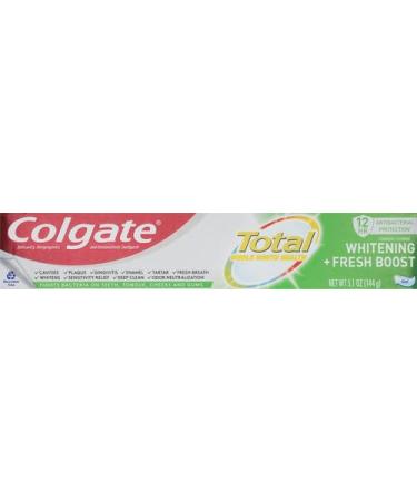 Colgate Total Whitening + Fresh Boost Toothpaste - Mint Flavor 5.1 oz Tube | International Shipping Available - Buy Online on GoSupps.com