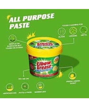 Pkge 350g Elbow Grease Power Paste Bath Cleaners with Fresh Lemon Fragrance for Cleaning Tough Stains Multi-Surface Cleaner for Kitchen Oven Bathroom Includes 1 Cleaning Sponge - Buy Online on GoSupps.com