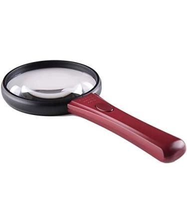 Magnifier Handheld Magnifying Glass with LED Child Elderly Reading HD Maintenance Magnifying Glass Optical Glass Lens Lightweight and Easy to Use