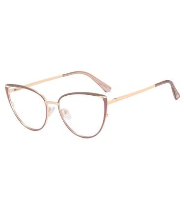 Anti Glare Computer Readers Cat-Eye Reading Glasses Eyeglasses Metal Flat Light Mirror Anti Blue Light Blocking 2.50 C8