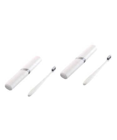 Ultechnovo 2 sentences container for toothbrushes toothbrush holder for on the way travel toothbrush set travel toothbrush case. Travel toothbrush holder portable toothbrush box gift protective cover white