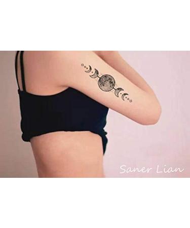Geometry Tree Moon Phase Temporary Tattoo Sticker Set of 12 - Waterproof Body Art for Men Women (SF031) - Buy Online on GoSupps.com