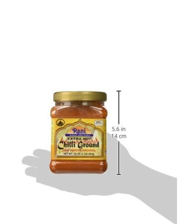 Rani Extra Hot Chilli Powder 16oz - All Natural, Vegan, Gluten-Friendly | Indian Spice in 454g PET Jar - Buy Online on GoSupps.com