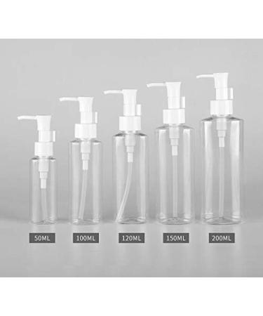 3Pcs 150ml Empty Refillable Clear Plastic Pump Bottle Travel Bottle Make Up Cosmetic Container Dispenser for Lotion Shampoo 150ml/5oz - Buy Online on GoSupps.com