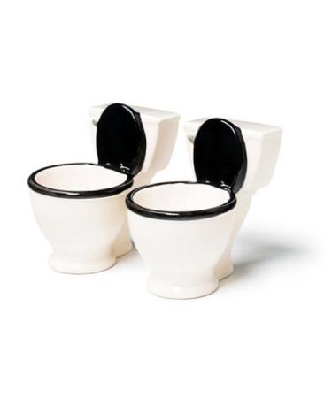 BigMouth Inc. Toilet Shots Mugs, 2 Count (Pack of 1), White and Black, 0.05 liters per day White/Black 2 Count (Pack of 1)
